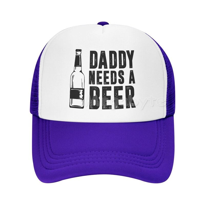 Daddy Behoeften Een Bier Trucker Hoed Grappig Bier Vader Vaderdag Hoeden: Paars