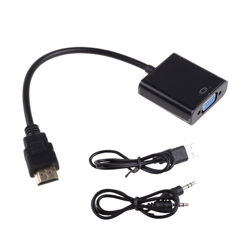 Hdmi-Compatibel Naar Vga Adapter Vergulde Hdmi-Naar-Vga Audio Voor Computer Desktop Laptop Pc monitor Projector Hdtv 1080P