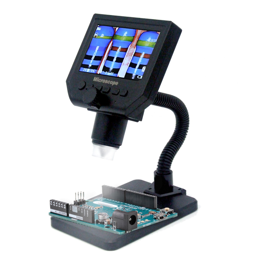 Bærbart digitalt mikroskop 4.3 " lcd elektronisk hd video mikroskoper usb endoskop lup kamera universal al-legering stent