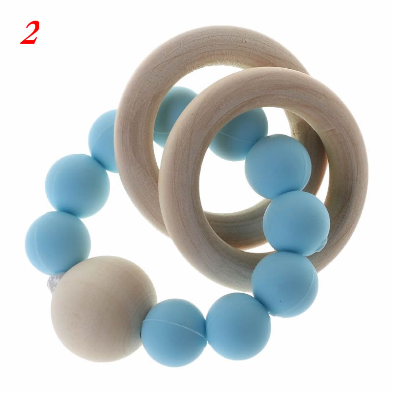Bpa Gratis Baby Bijtring Siliconen Kralen Bijtring Pasgeboren Kinderziektes Speelgoed Armband Pijnbestrijding Hout Ringen Kauwen Bijtring Baby Benodigdheden: A2