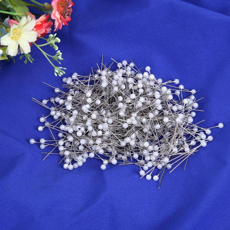 Agujas de coser con cabeza de perla redonda, alfileres de punto, accesorios de ramillete de novia, perfecto para costura artesanal, herramientas de ropa, 100 Uds.