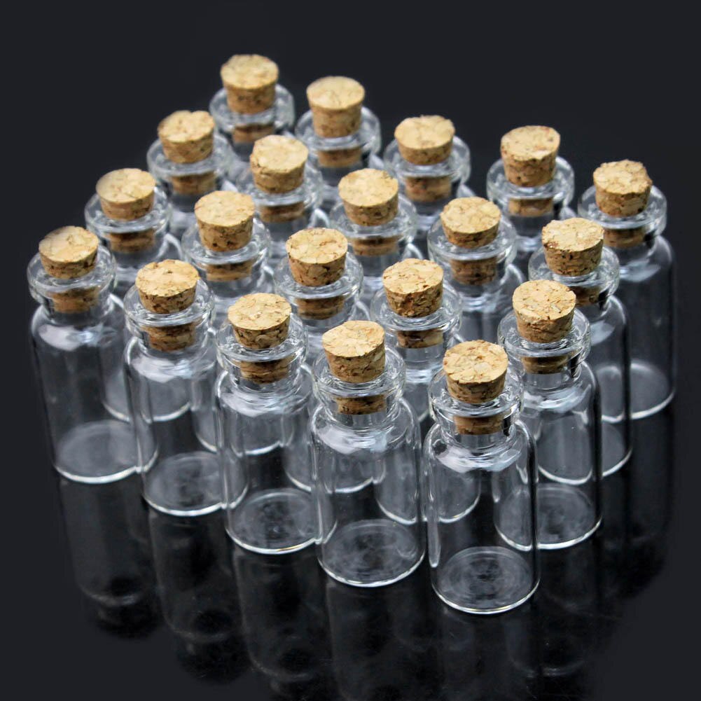 "Mejor Precio Mini corcho transparente Vial 20 Pcs 16x35mm 2 ml pequeño transparente frascos de botellas de vidrio de corcho 2 ml Kits de abalorios de "