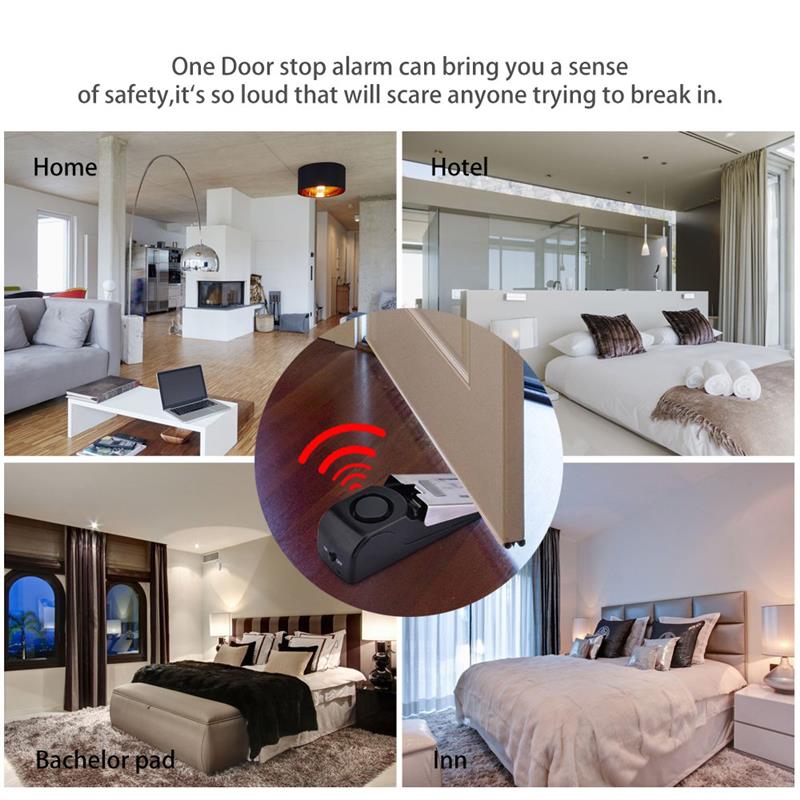 Portable Carrying Female Personal Outdoor Alarm Smart Sensor Wireless Vibration Door Stop Alarm Block Security Alarm System