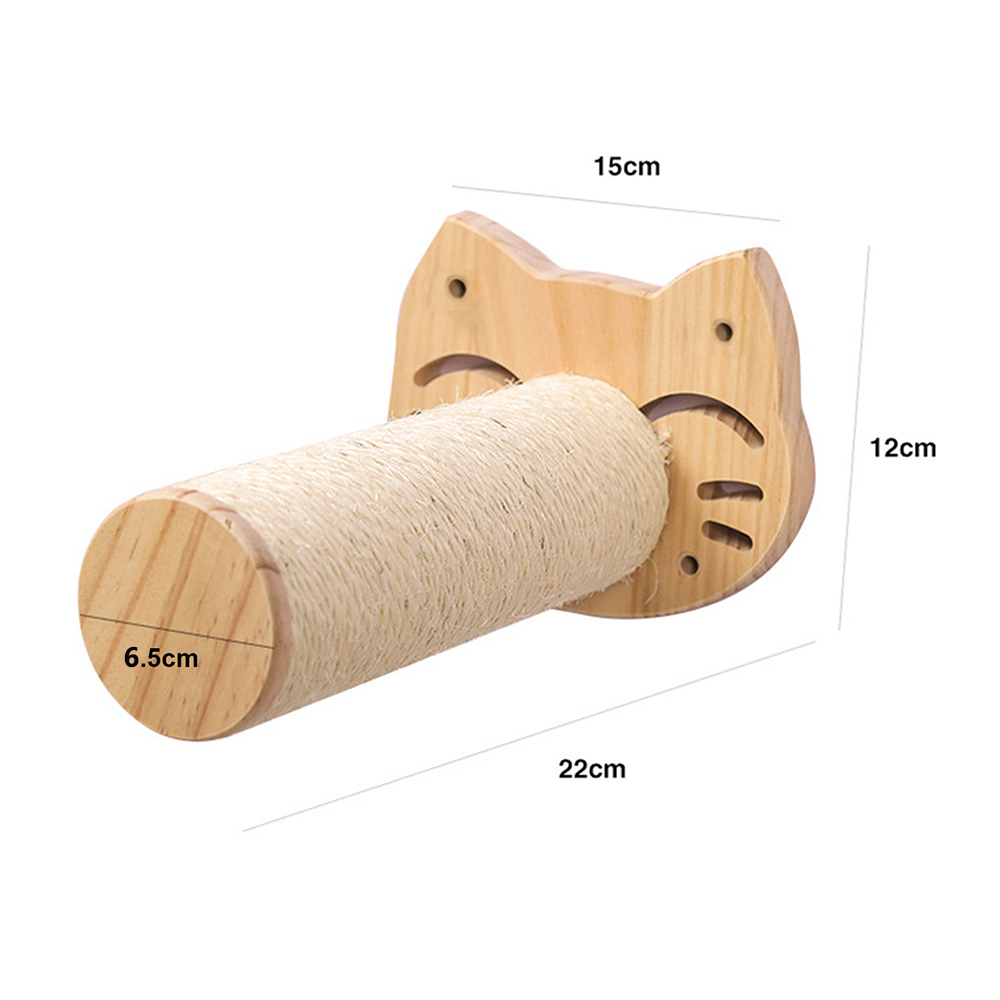 Kat Hangmat Hout En Sisal Touw Muur Gemonteerd Voor Grote Katten Of Kitty, Springplanken, Zitstokken Meubels Slapen: GRIJS