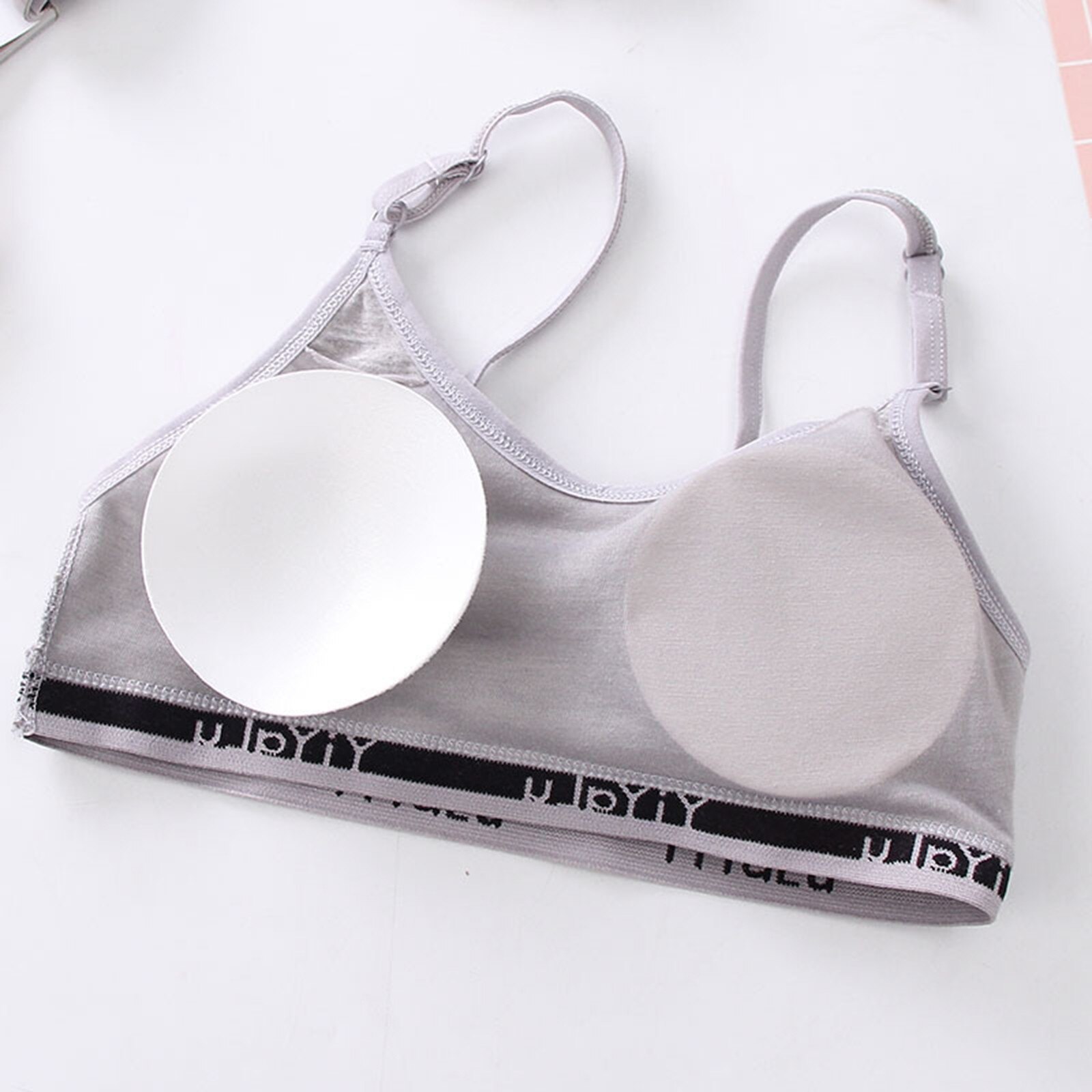 Small Breast Youth Cotton Training Bras Teenager Girls Letter Print Sport Yoga Underwear Teen Kids Girls Wireless Bra 3 Pack