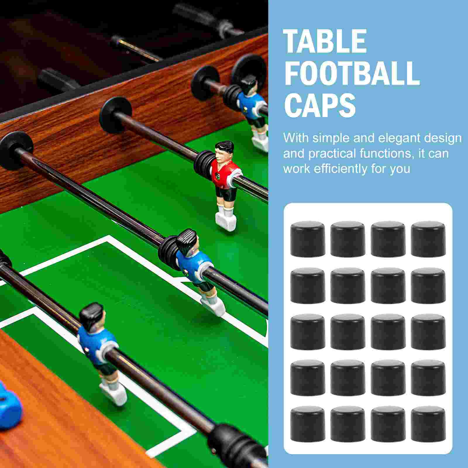 20pcs Foosball End Caps Universal Safety End Caps for Standard Foosball Tables