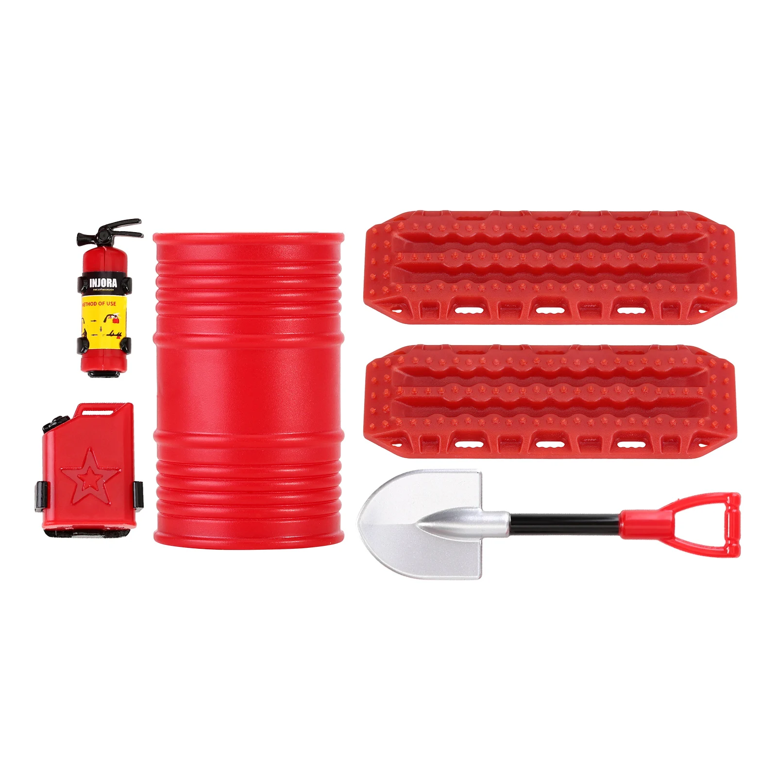 INJORA-extintor de incendios con decoración moldeada, pala para tanque de combustible, tambor de aceite para coche trepador de control remoto TRX4M SCX24 FCX24 Enduro24 1/18 1/24: Azul