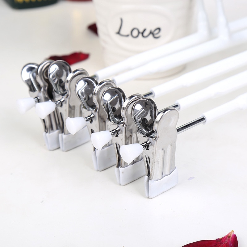 10Pcs Rvs Kledingrek Droogrek Broek Clip Draagbare Aanpassing Non-Slip Broek Rack Jurk Rack Closet organizer