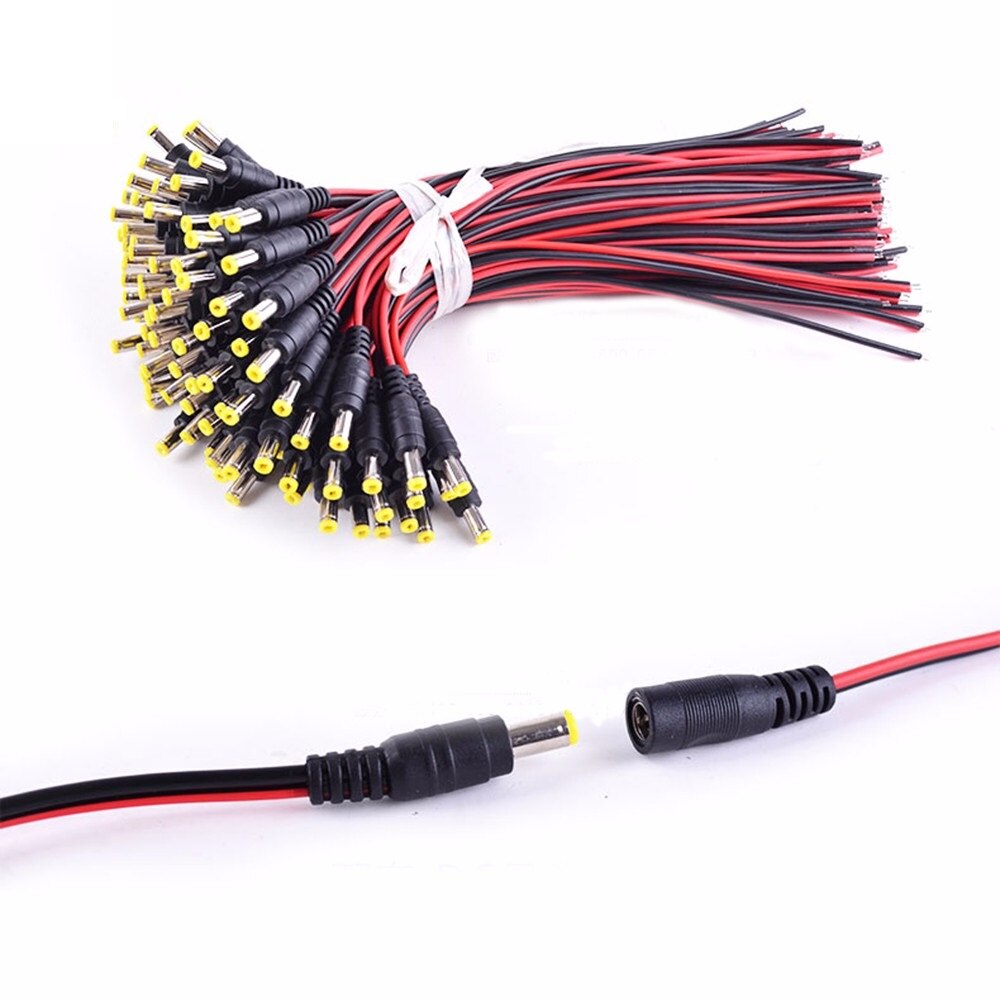ESCAM 1pcs 30cm extension connect wire 5.5*2.1mm Female &amp; male Cable Plug Wire Power Socket for strip CCTV Camera DC 12V
