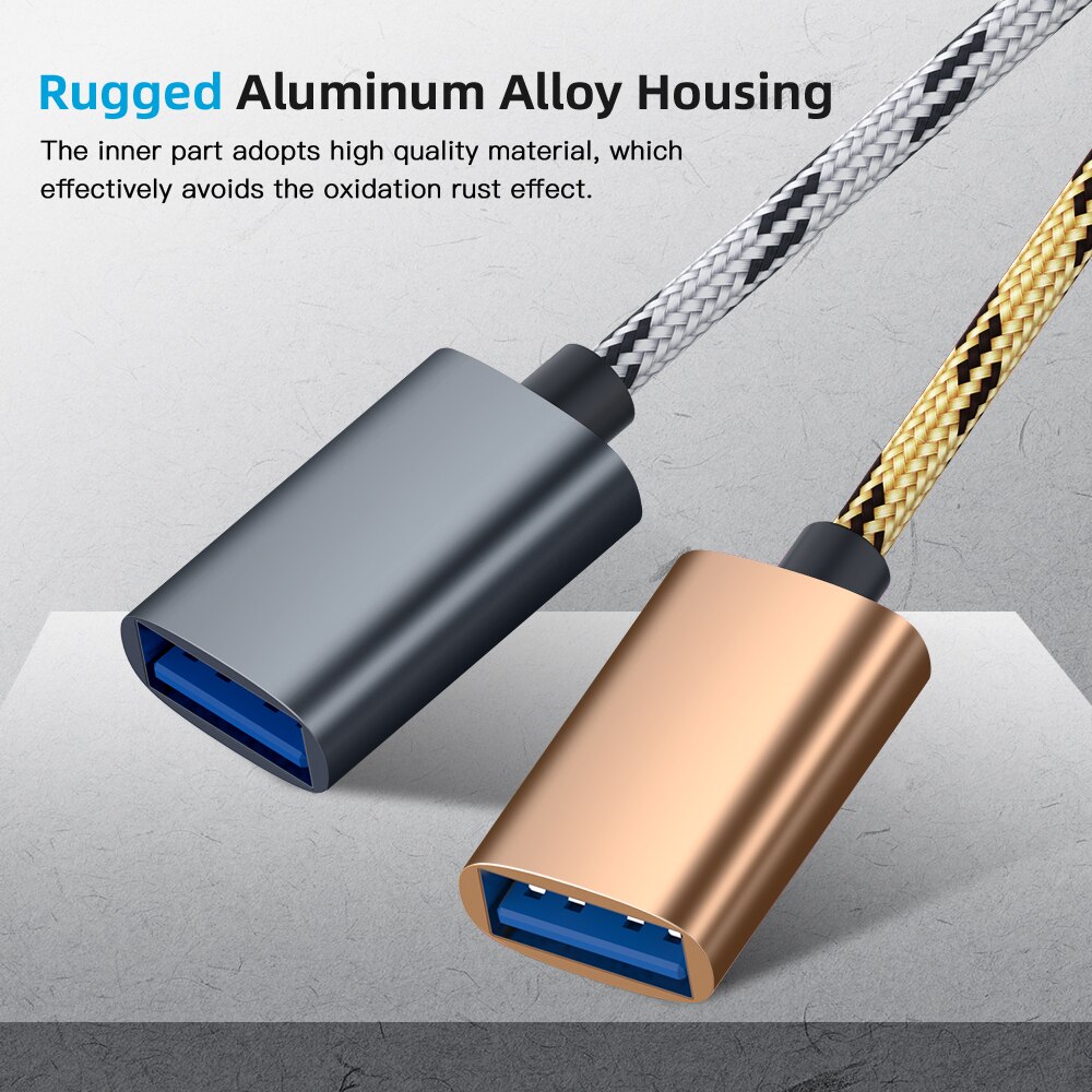 Ranipobo 2 in 1 USB 3.0 OTG Cable Nylon Braid Micro USB Type C Data Sync Charge Adapter For Samsung One Plus MacBook Type-C OTG