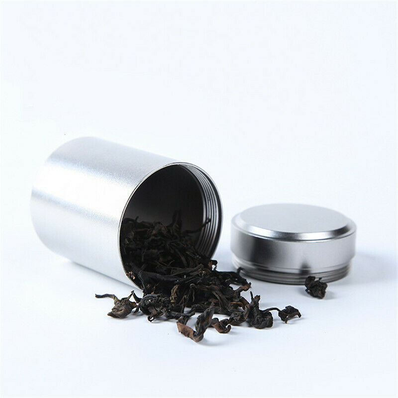 1 contenedor hermético a prueba de olores, contenedor de aluminio Para hierbas, té, lata sellada de Metal, tarros, contenedores de té