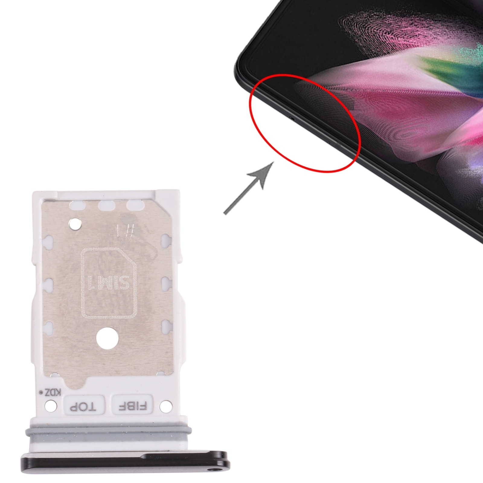Original SIM Card Tray + SIM Card Tray for Samsung Galaxy Z Fold3 5G SM-F926