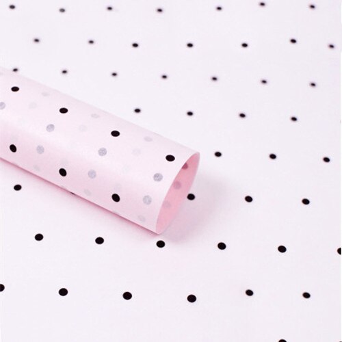 50*70 cm indpakningspapir håndlavet håndlavet stjerne kærlighed prik mønster silkepapir 28 ark/parti blomsterindpakningsmateriale: Sort prik-pink