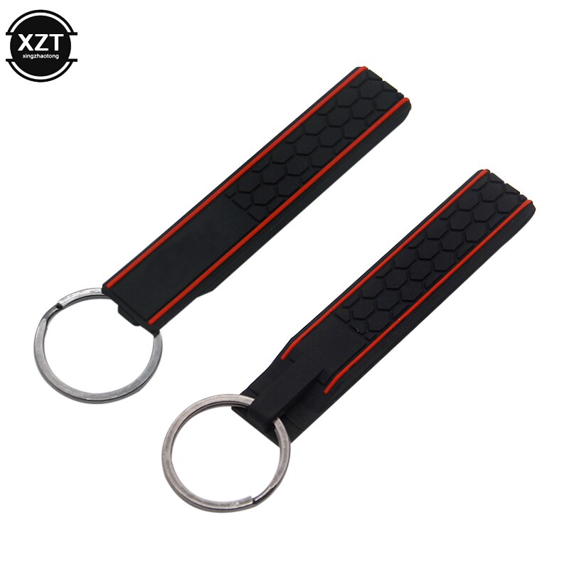 LLavero de goma suave con forma de tiras, forVW forGTI para Volkswagen, estilismo de coche,: Black forGTI