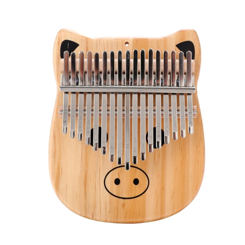 Piano de pulgar Kalimba con forma de Animal de dibujos animados, 17 teclas, Piano de dedo Mbira portátil, para niños y adultos principiantes: E