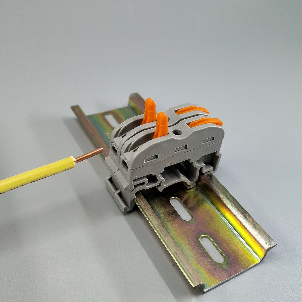 10Pcs 1 Pin Din rail Universal compact wire bedrading connector dirigent terminal block met lever