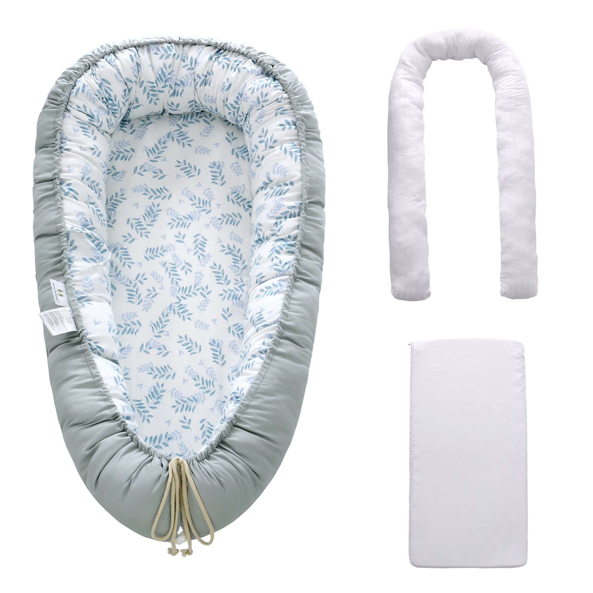 Abnehmbaren Baby Nest Laufstall Schlafzimmer Decor Kinder Kindergarten Bett Spielen Krippe Bettwäsche Wiege: green leaves