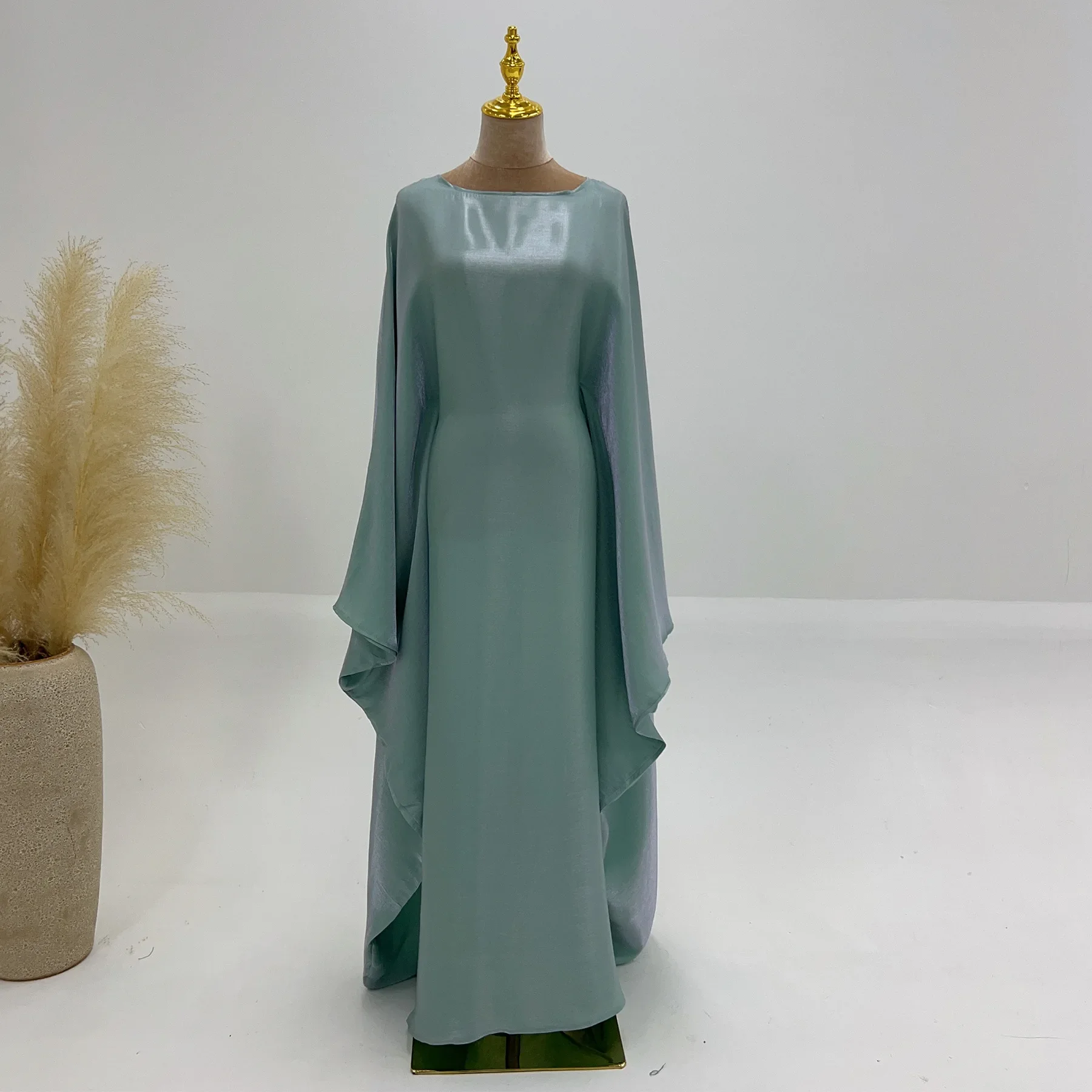 Abaya de mariposa con cinturón interior, vestido largo de musulmán, Abayas para mujer, ropa islámica de Turquía de Dubái, caftán Eid de Ramadán: M / Verde