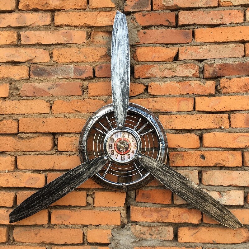 Vintage Industriële Stijl Decoraties Vliegtuig Propeller Ijzeren Muur Decoratie Bar Internet Cafe Hanger Wanddecoratie: Silvery1
