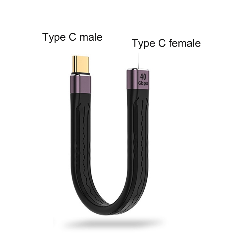 Forlengelseskabel 40 gbps forlengelseskabel usb c hunn til hann 100w forlengerledning type c synkroniseringsdatakabel for mobil strøm