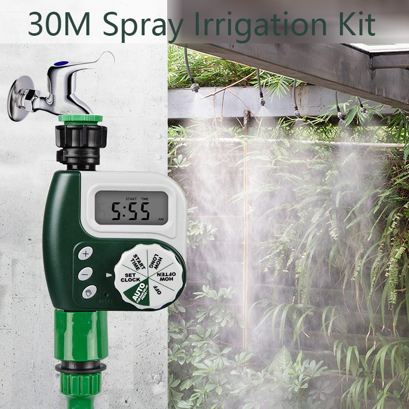 Garden Automatic Irrigation System, Drip Irrigation Kit, Irrigation Timer, Atomization Cooling Kit, For Garden, Courtyard