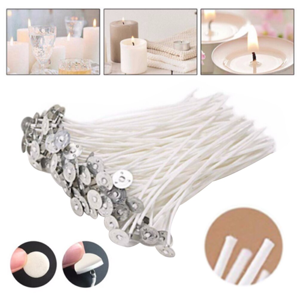 Kit de fabricación de velas prácticas de mezcla de algodón con soporte de pegatinas para 201 Uds., juego de mechas preenceradas para herramientas de manualidades DIY