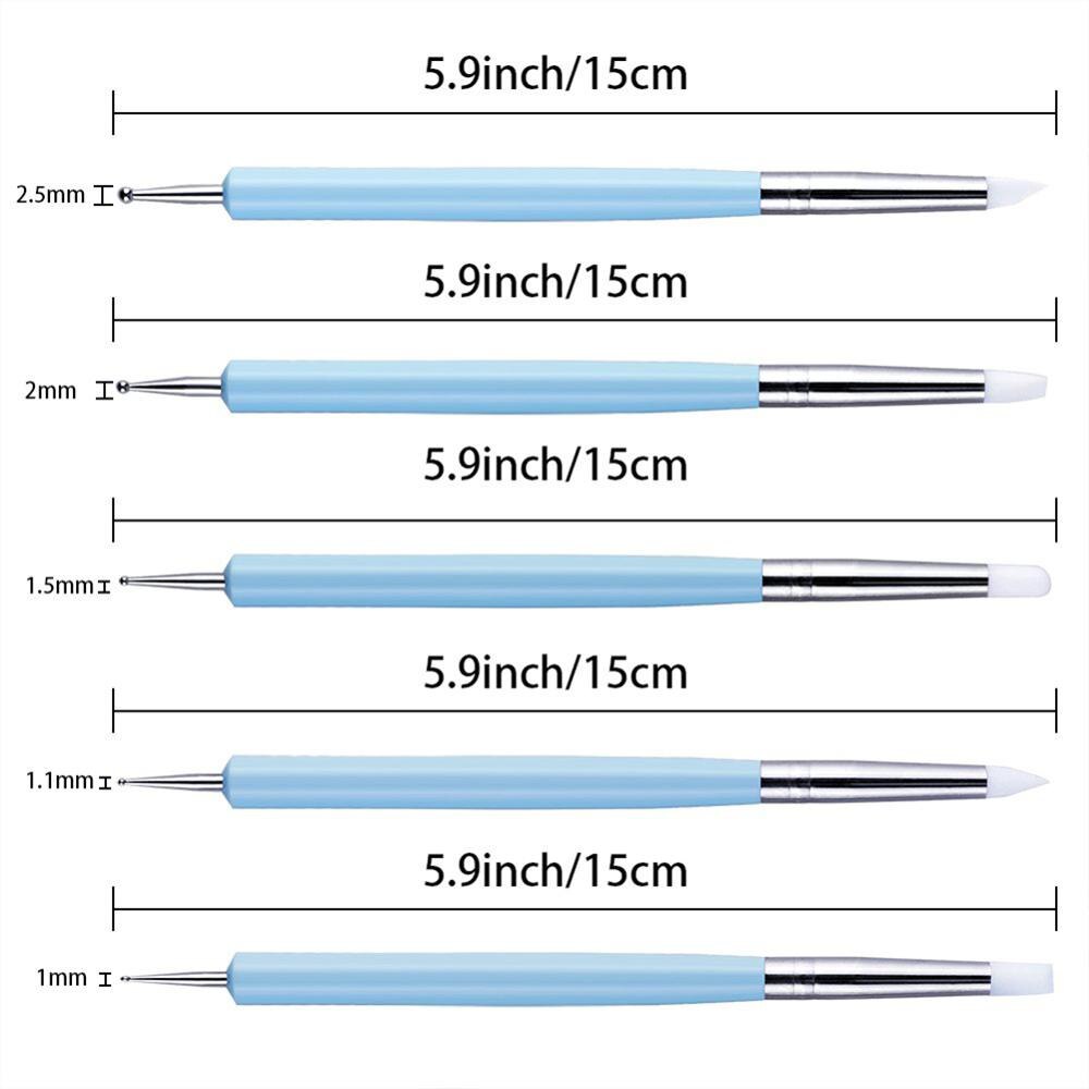 Polymer modellering ler skulptur værktøjer prikpen kuglepen, keramik keramisk ler indrykningsværktøj sæt til diy negle kunst håndværk