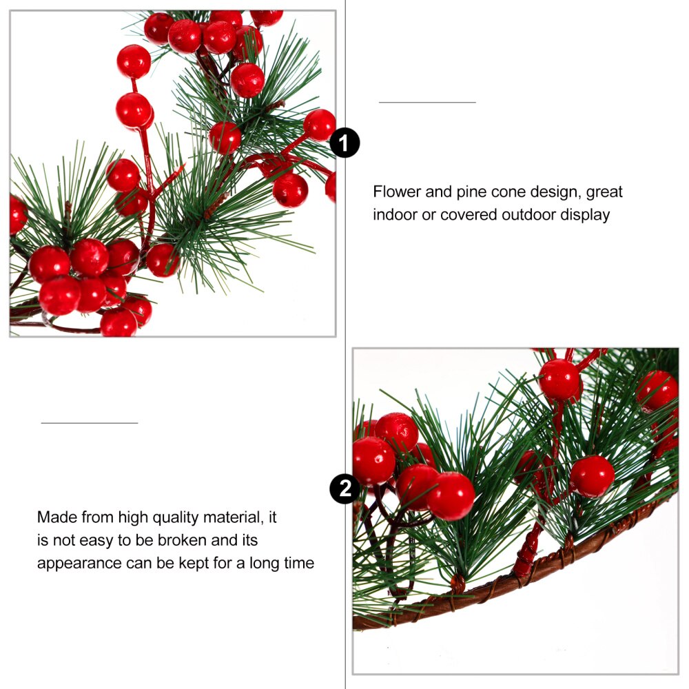 Christmas Wreath Stylish Pretty Artificial Berry Garland Hanging Wreath Red Berry Garland Red Berry Wreath