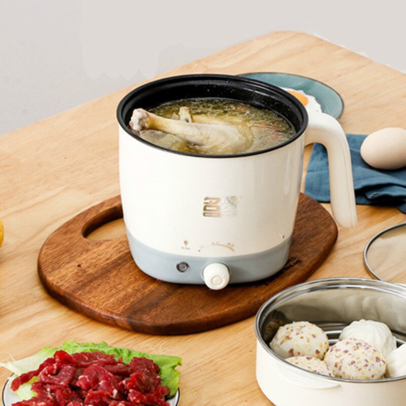 220V Mini Multifunction Electric Cooking Machine Single Double Layer Available Pot Multi Electric Rice Cooker Non-stick Pan