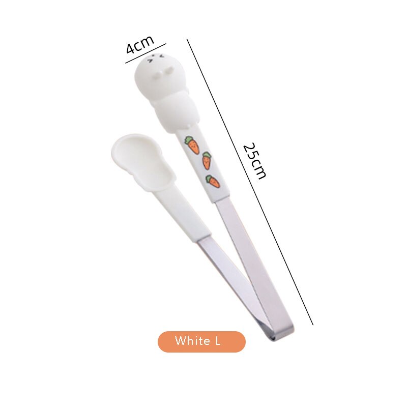 cartone animato pinza casa cucina cibo clip alto temperatura resistente silicone 집게 zucchero pinza per torta dolce frutta pince a sucre: bianca L