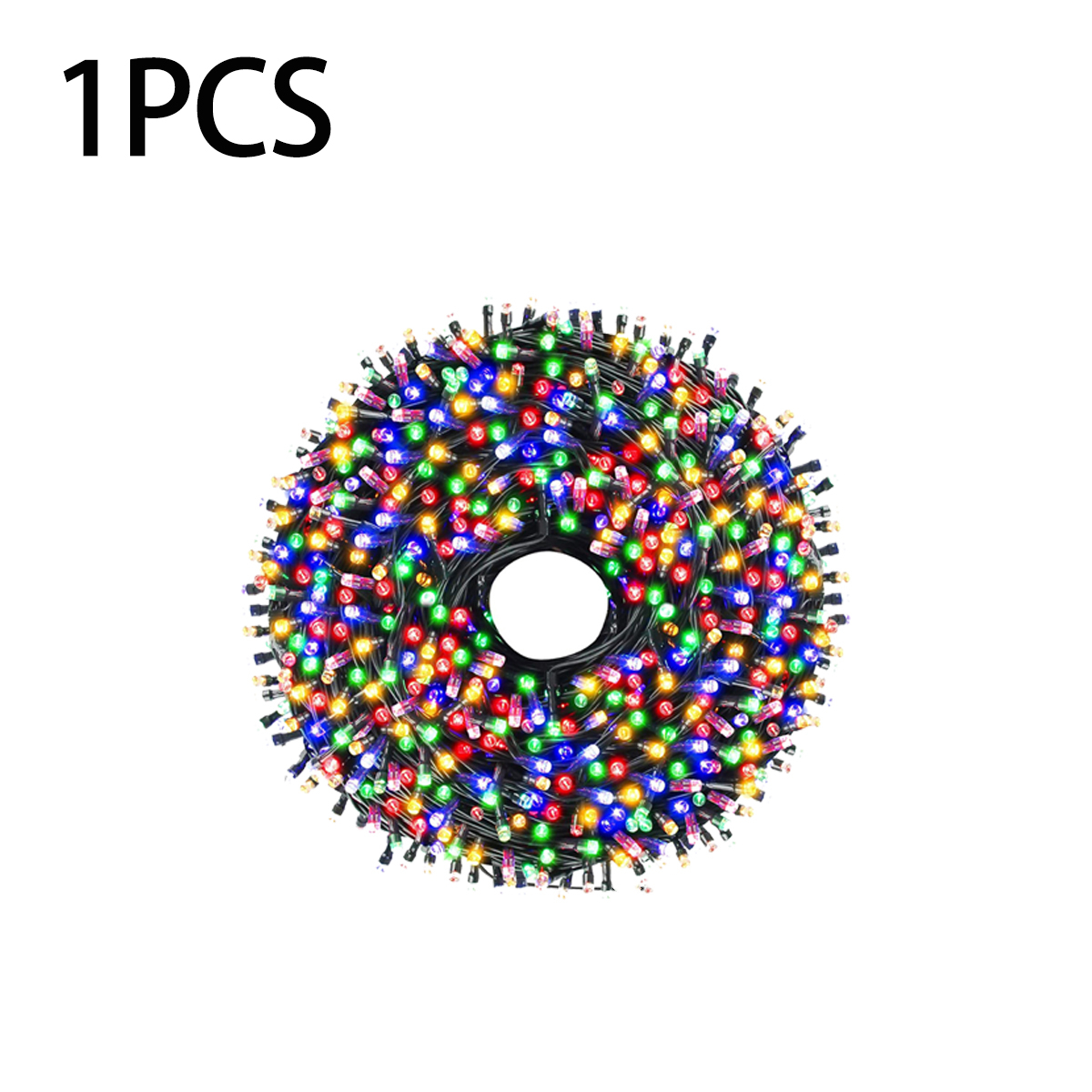 1/2/3 Uds. Guirnalda de luces LED 10M/20M/30M adorno de Hada de árbol de Navidad para exteriores 220V enchufe europeo/110V enchufe estadounidense, lámpara de decoración de CW/WW/RGB: YELLOW / 0,5 W / Enchufe estadounidense