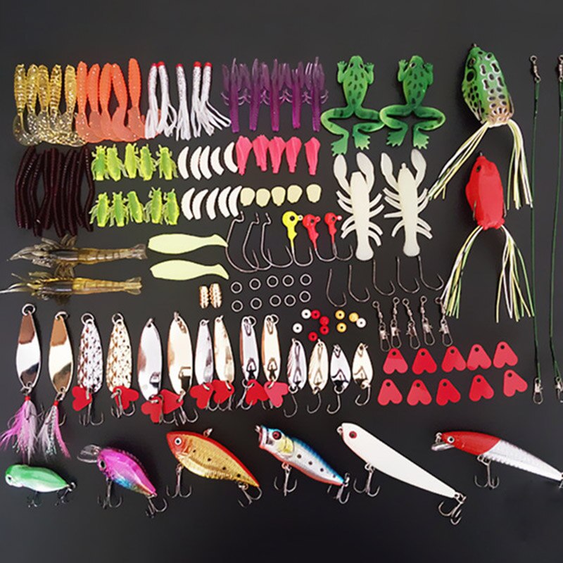 Juego de señuelos giratorios para piscardo Popper VIB, cuchara dura suave, anzuelos de pesca, aparejo herramientas de pesca, 45-139 Uds.