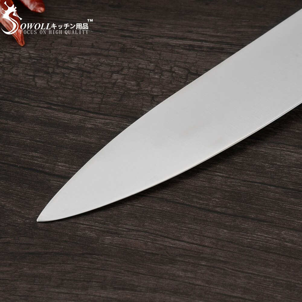 Sowoll kokkekniv sæt rustfrit stål skarpt blad køkkenkniv madlavningsbestik 3 cr 13 mov santoku brødskæreknive