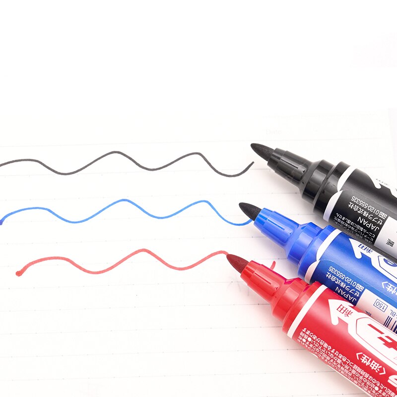 6 Pcs/Lot Zebra MO-150-MC Hi-Mckee Oil-Based Marker 1.5-2.0MM &amp; 6.0MM Dual Tip Marker Pens Office School Supplies