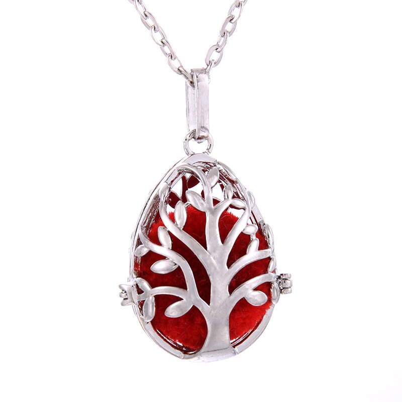 Arbre de vie cage d'aromathérapie diffuseur collier médaillon pendentif parfum huile essentielle collier médaillon d'aromathérapie Cage de perles: 18