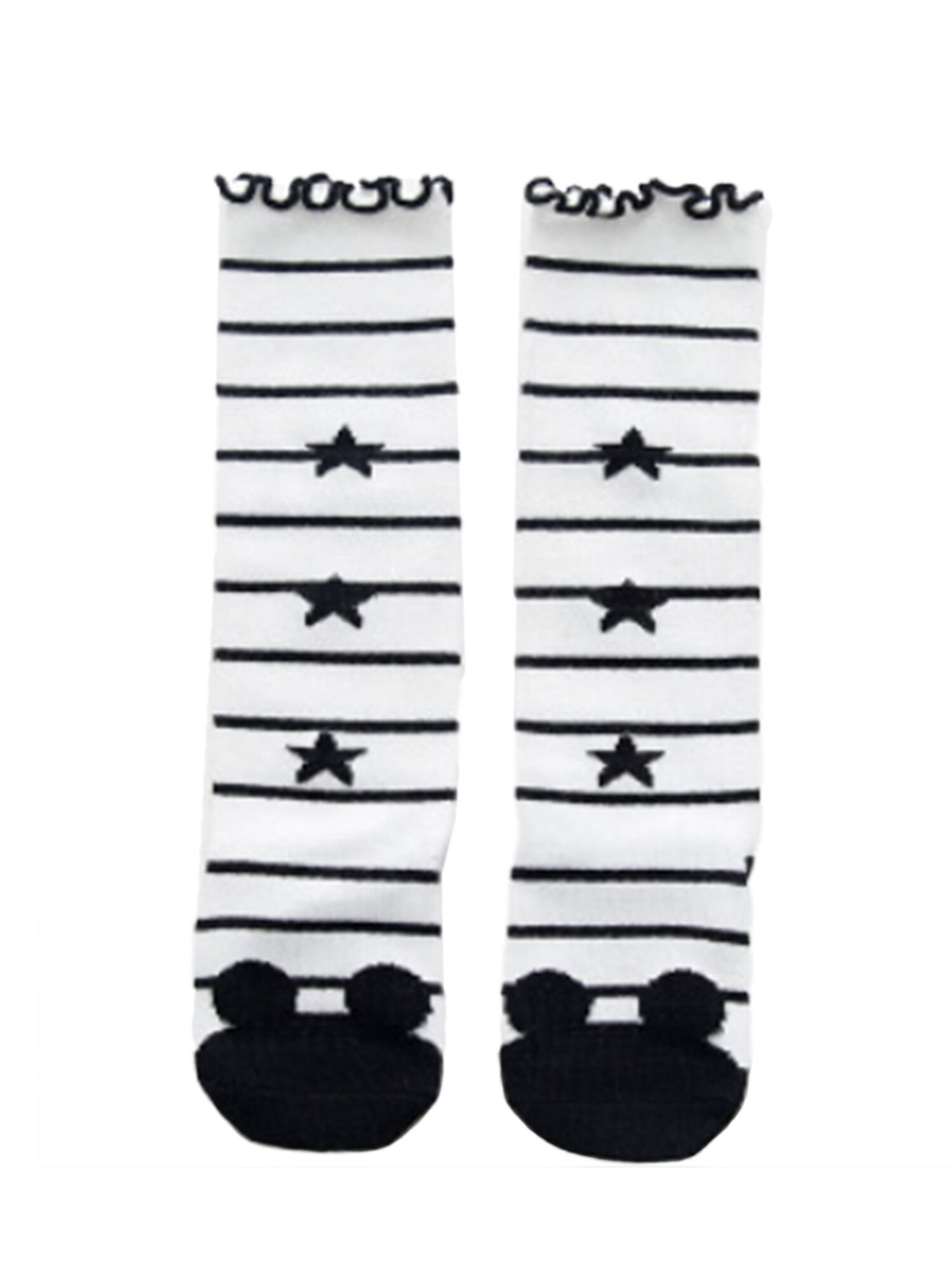Kleinkind Baby Mädchen Jungen Nette Cartoon Baumwolle Socken Frühling und Herbst Nicht Rutsch Niedlichen Mitte Rohr Socken 4 Farben: A / Size S
