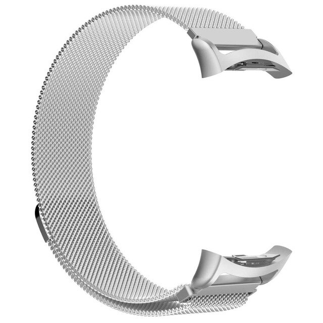 Bandjes voor samsung gear  s2 milanese lusband met magnetische sluiting, sportband sm -r720 /  sm -r730 smartwatchbandaccessoires: Zilver