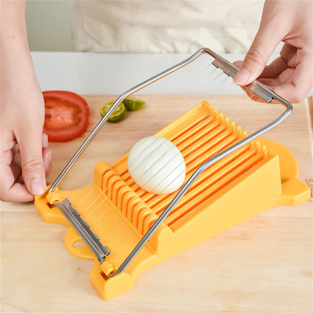 Luncheon Meat Slicer 304 Reinforced Stainless Steel Boiled Egg Fruit Soft Cheese Slicer Spam Cutter: YELLOW