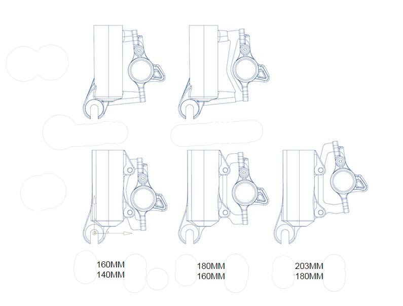 Adaptador de montaje de freno de disco ZOOM para todos los frenos de disco F160 R160 (delantero F160/R140 trasero R160/F180)