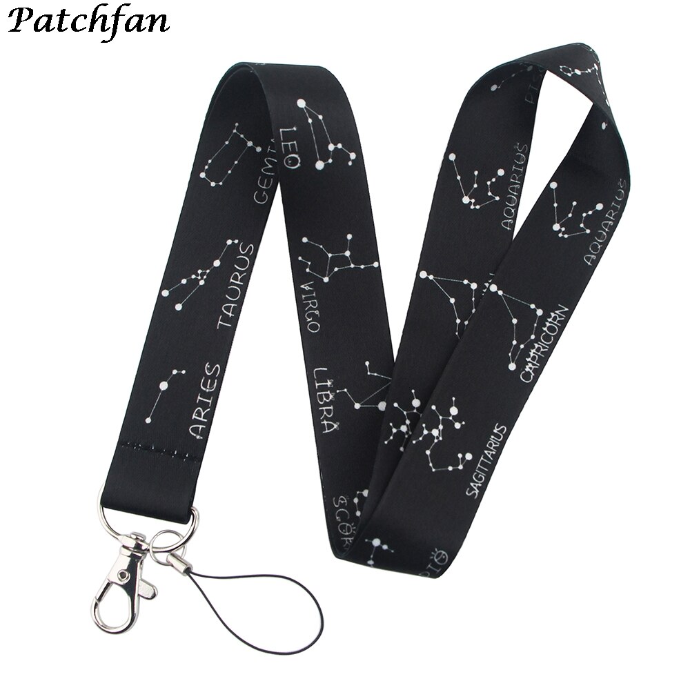 AD199 Patchfan Constellation Multifunctionele Mobiele Telefoon Zwarte Nek Lanyards Voor Sleutels Id Badge Hals Webbing: 3