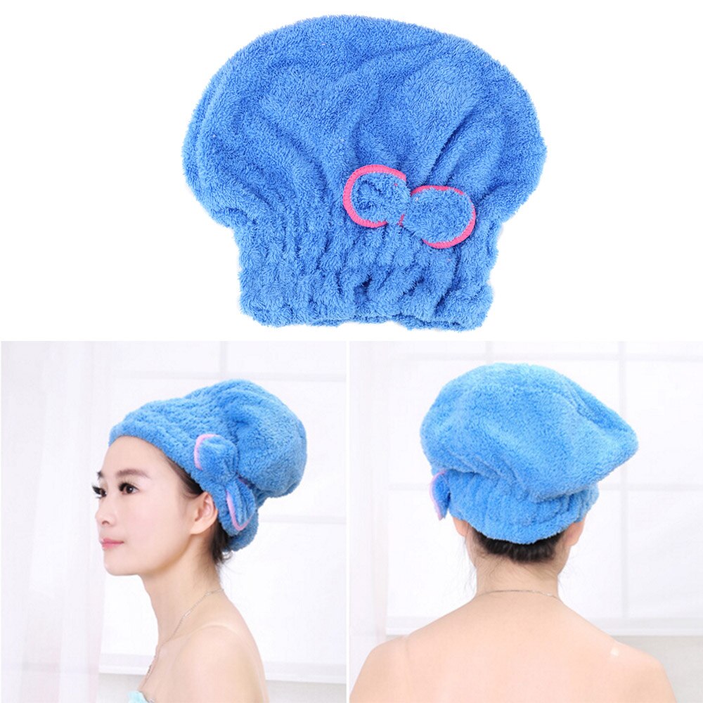 Microfiber 5 Colors Wrapped Towels Quickly Dry Hair Hat Bath Accessories Bathroom Hats