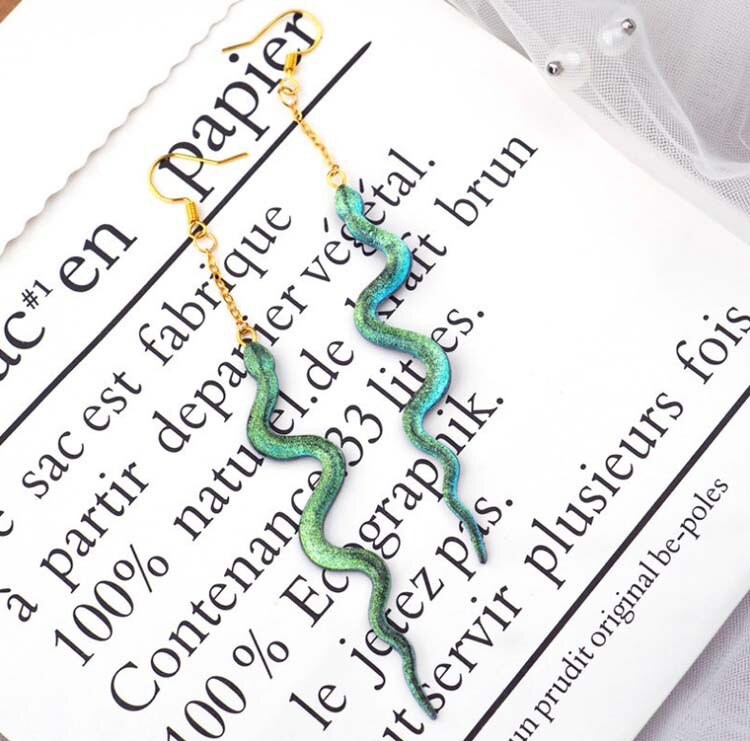 Molde de resina de silicona con forma de cabeza de serpiente para niñas, accesorios para llaveros, manualidades, de navidad
