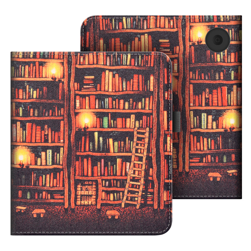 Voor KOBO Weegschaal Kleur/Libra 2/Libra H2O Case met Draagriem Stand Card Slot 7 inch Lederen Cover Ebook N428 N418 N873 Funda: ELEVEN / Beige
