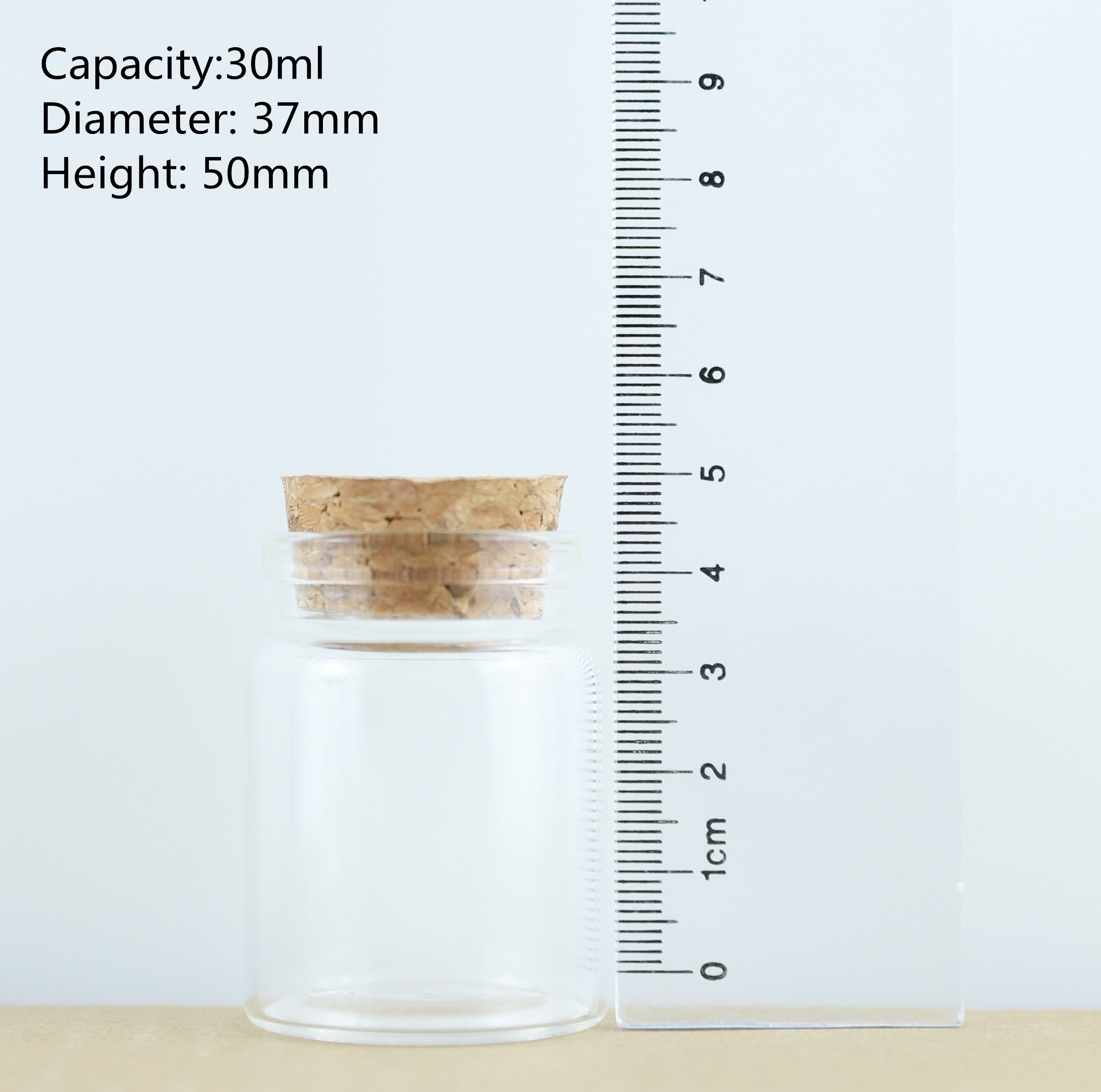 24 Stks/partij Diy Glazen Flessen Wens Kurk Ambachten Potten Kurk 37Mm Diameter Transparante Lege Glazen Flessen: 30ml