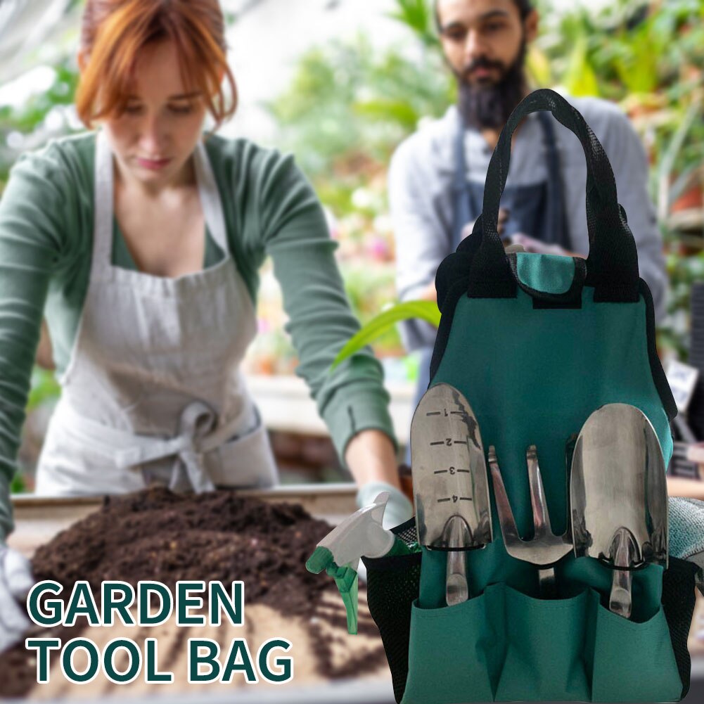 Multi-Pocket Gardening Tool Storage Bag Oxford Cloth Handbag Shovels Rakes Screwdrivers Organizer Tote Garden Accessories