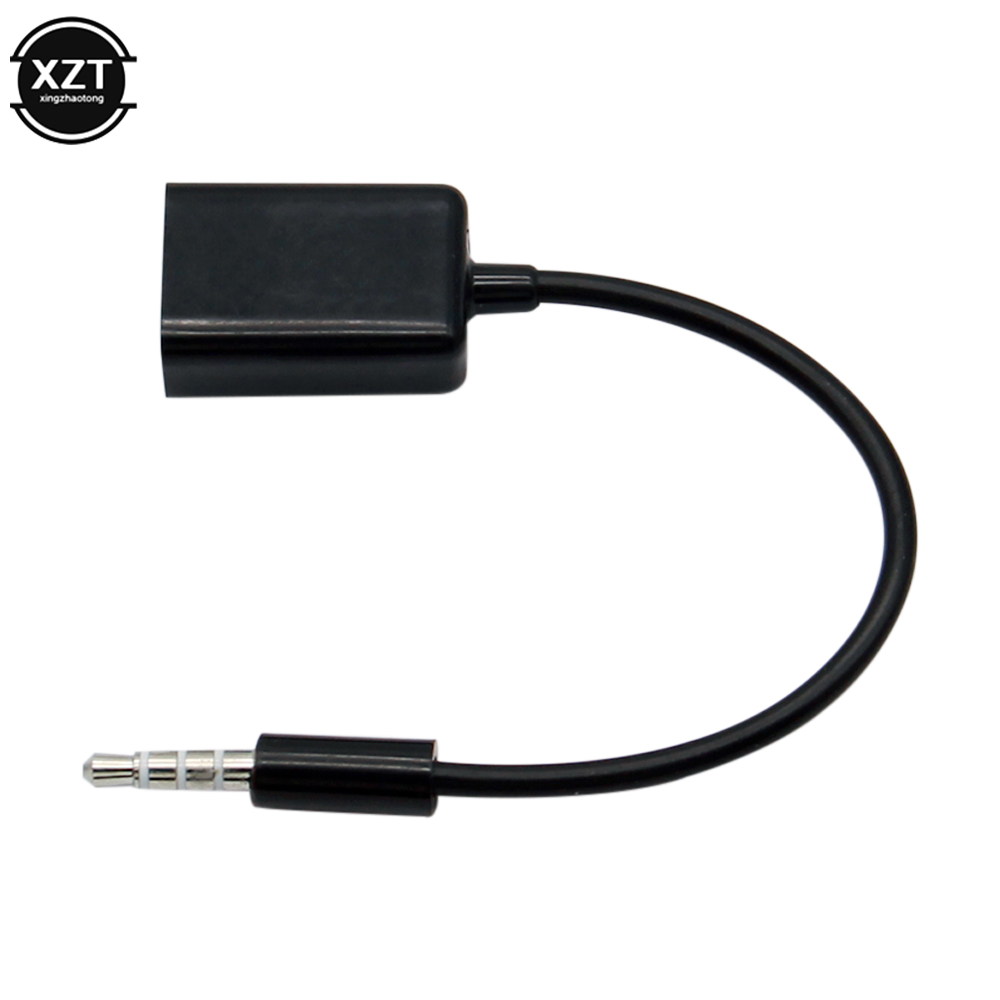 3.5mm Male AUX Audio Plug Jack To USB 2.0 Female Converter Cable Cord For Car MP3
