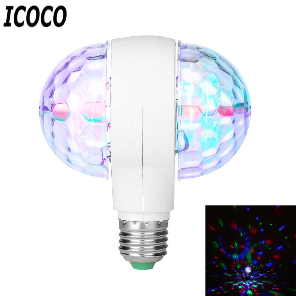 Icoco Led 6W Roterende Lamp Licht Met Dual Head Magie Podium Disco Lamp Roterende Tweekoppige Led Kleurrijke stage Licht Verkoop
