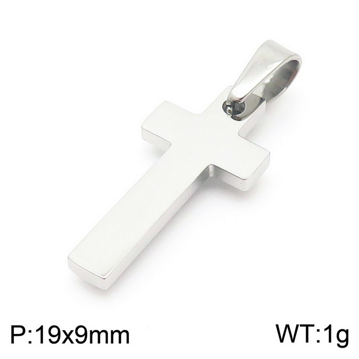 Cruz Pendant For Women Men Polished Stainless Steel Waterproof Simple Shiny Pendant Never Fade: Rhodium Plated