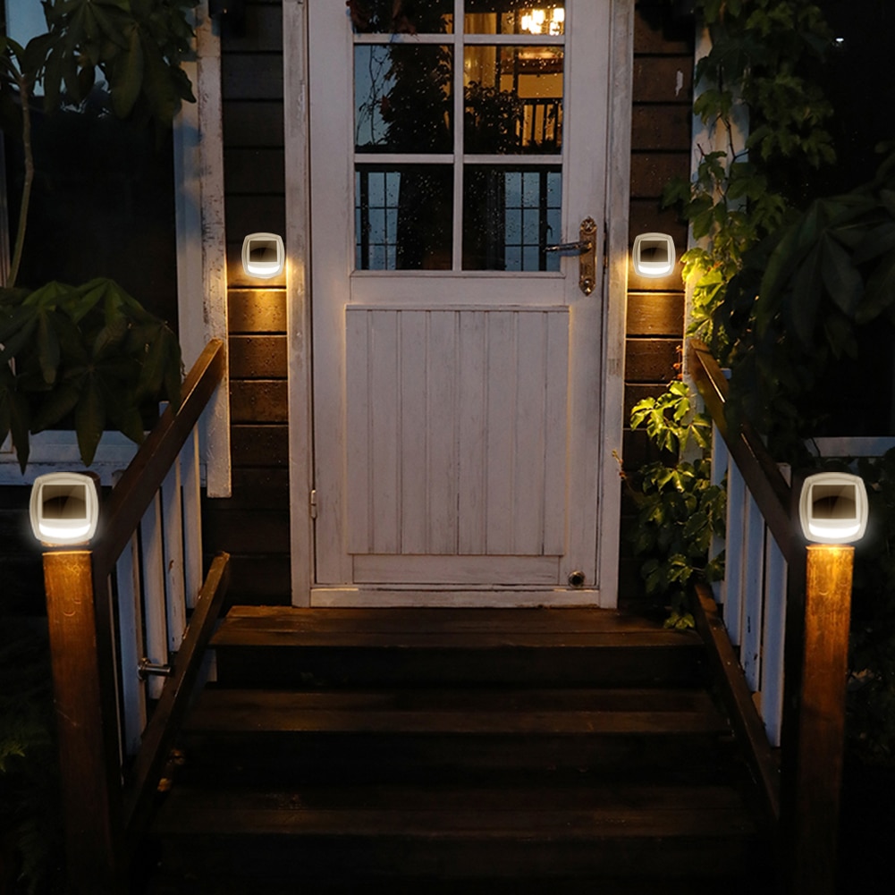 8 LED Solar Wall Light Outdoors Waterproof Led Solar Fence Garden Lamp for Patio Stairs Pathway Small Courtyard Decoration Lamp