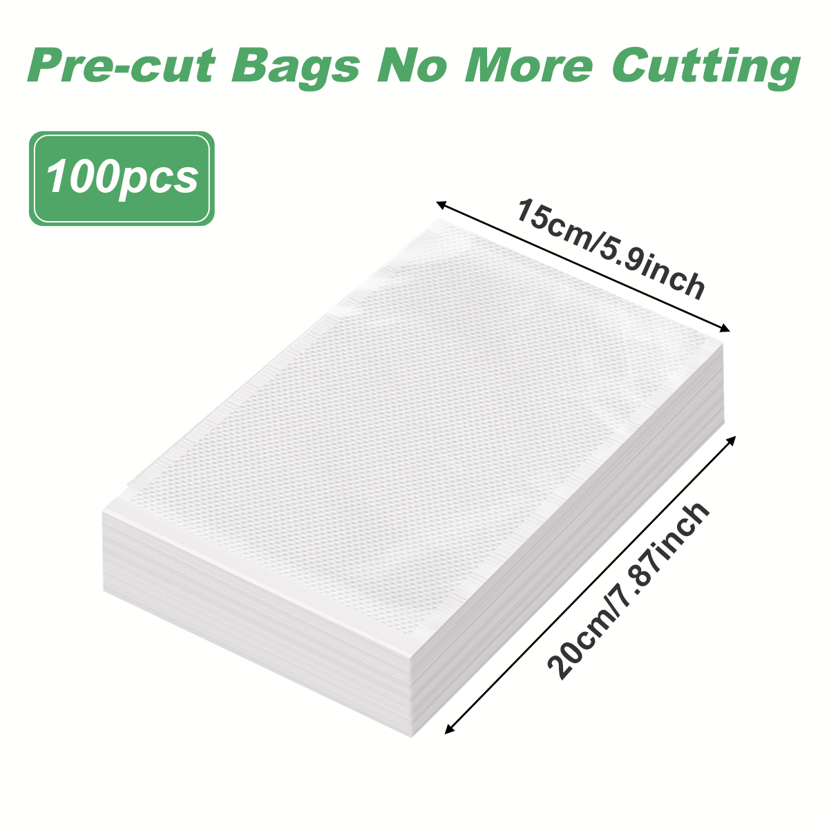 Bolsas de vacío de cocina para sellador al vacío de alimentos, máquina de embalaje, bolsa de almacenamiento de alimentos, accesorios de cocina sin BPA, 100 unids/lote: Gris claro